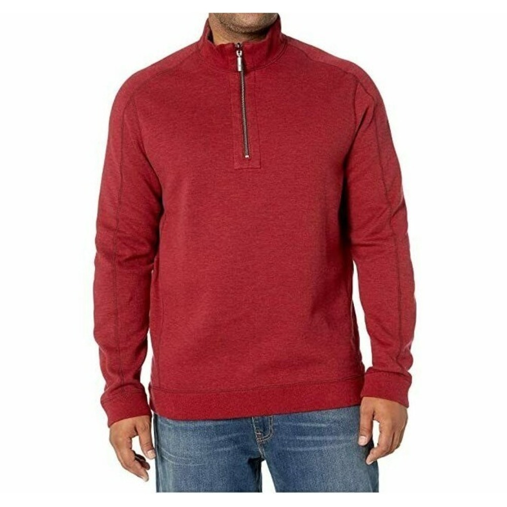 Tommy Bahama Mens 2XLB Red Flipsider‎ Half Zip Jester Reversible Sweater NWT